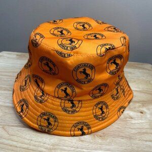 Continental Reversible Bucket Hat – Orange &amp; White Logo Print